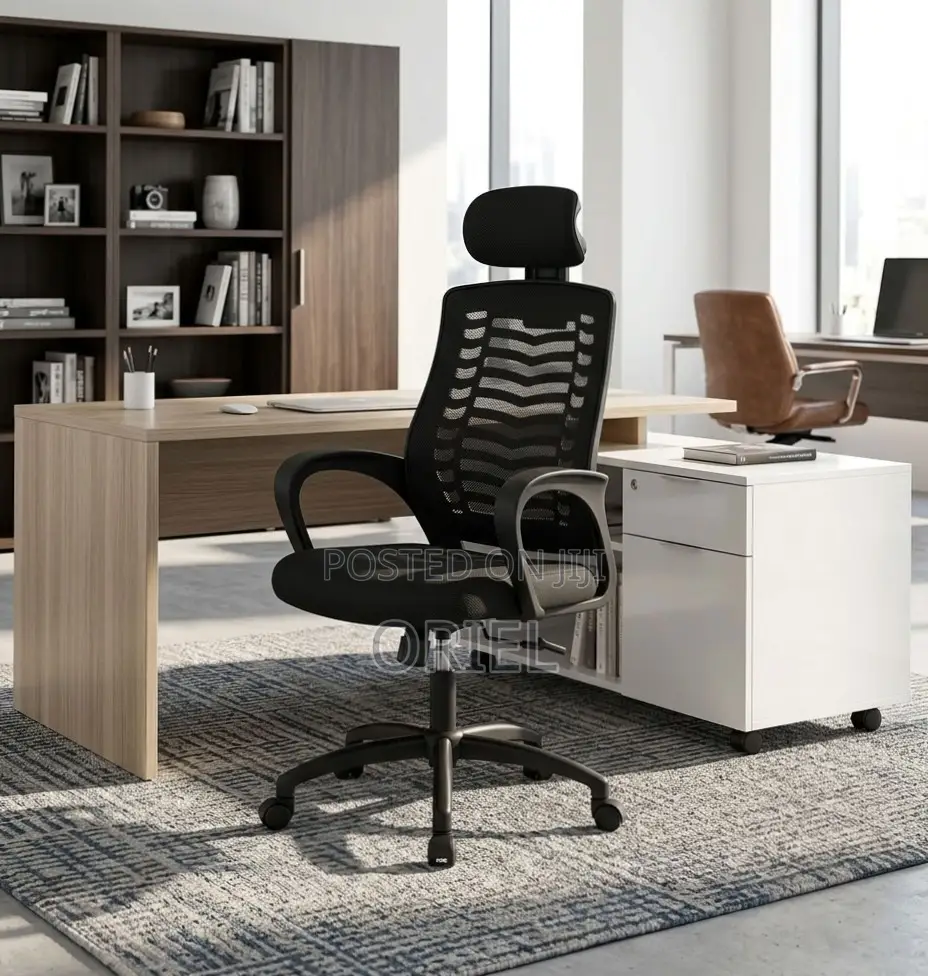Office Chair : Adjustable Mesh Headrest Chair