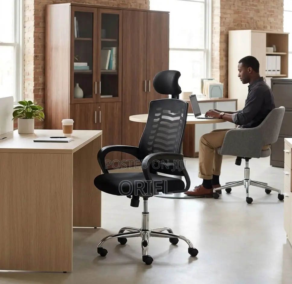 Office Chair : Adjustable Mesh Headrest Chair