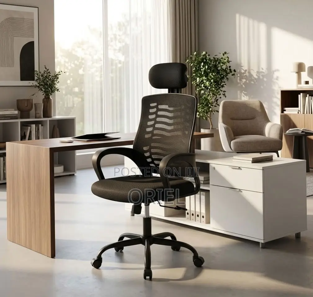 Office Chair : Adjustable Mesh Headrest Chair