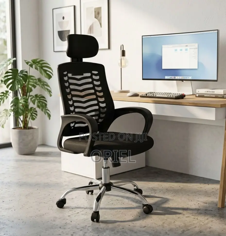 Office Chair : Adjustable Mesh Headrest Chair