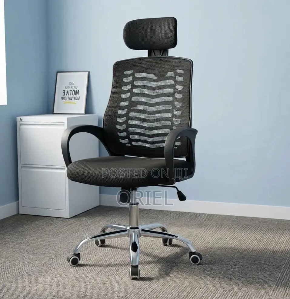 Office Chair : Adjustable Mesh Headrest Chair