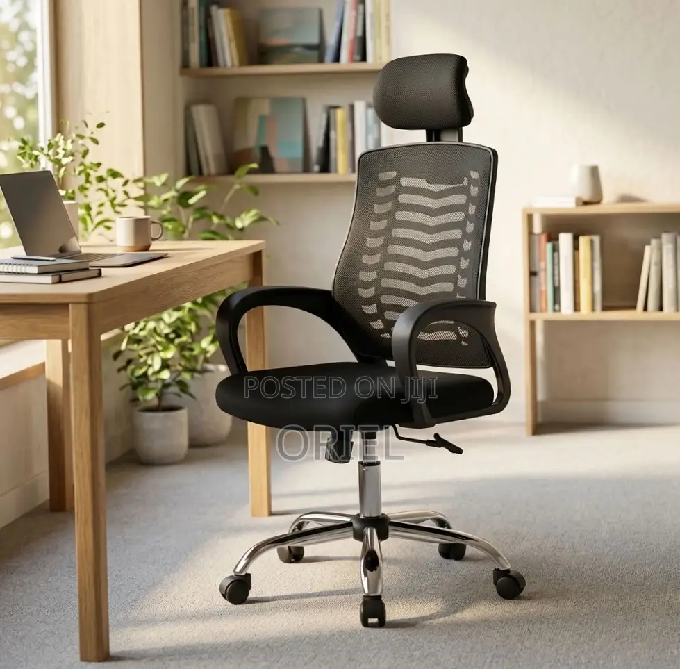 Office Chair : Adjustable Mesh Headrest Chair