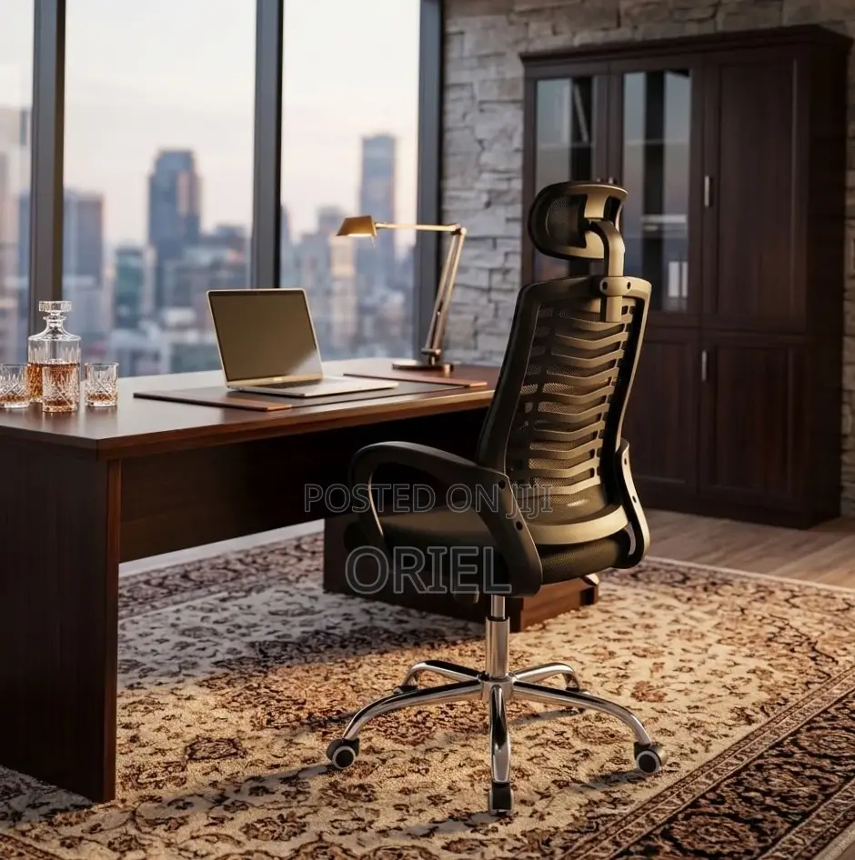 Office Chair : Adjustable Mesh Headrest Chair
