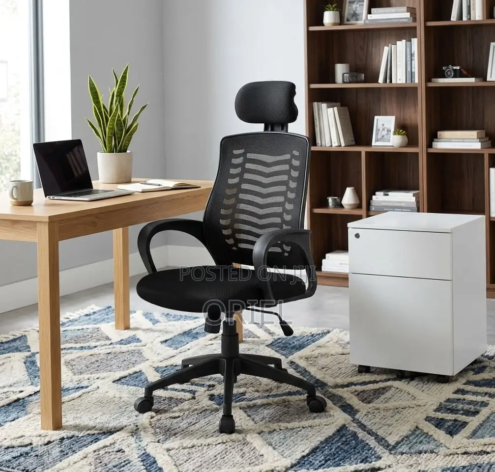 Office Chair : Adjustable Mesh Headrest Chair