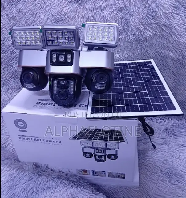 Smart Outdoor 4G Triple Lens Solar CCTV With Solar Light