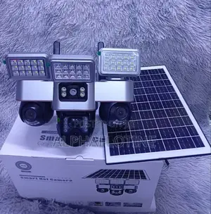 V380 Pro 4G Digital 3 Lens 6 MP Solar Camera With 3 Solar LED Light
