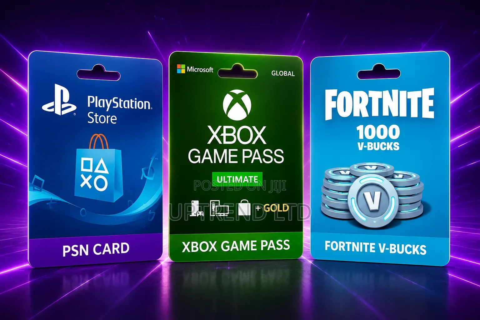 PSN Gift Cards , Xbox Game Pass , Fortnite Gamepass Available