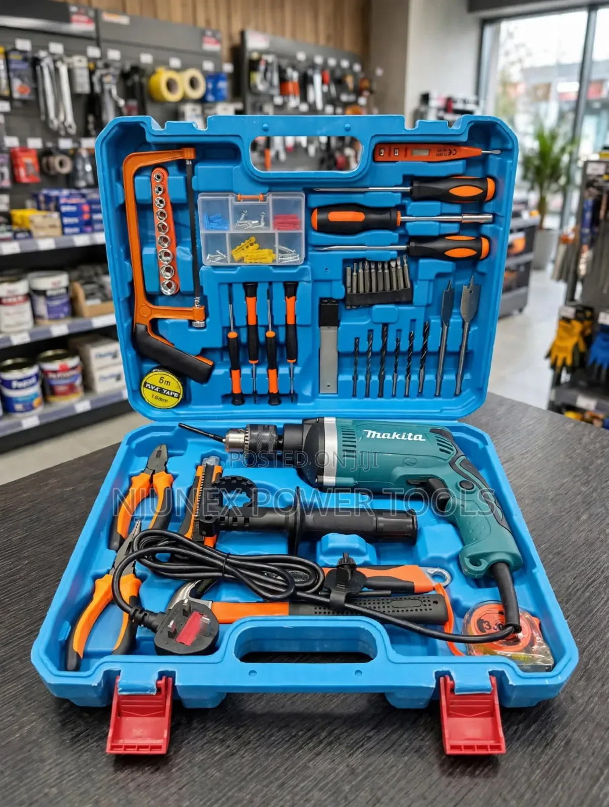 Makita 710W Impact Drill and Tool Set (117-Piece)