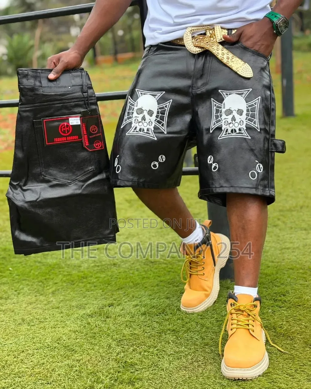 Baggy Unisex Leather Jorts