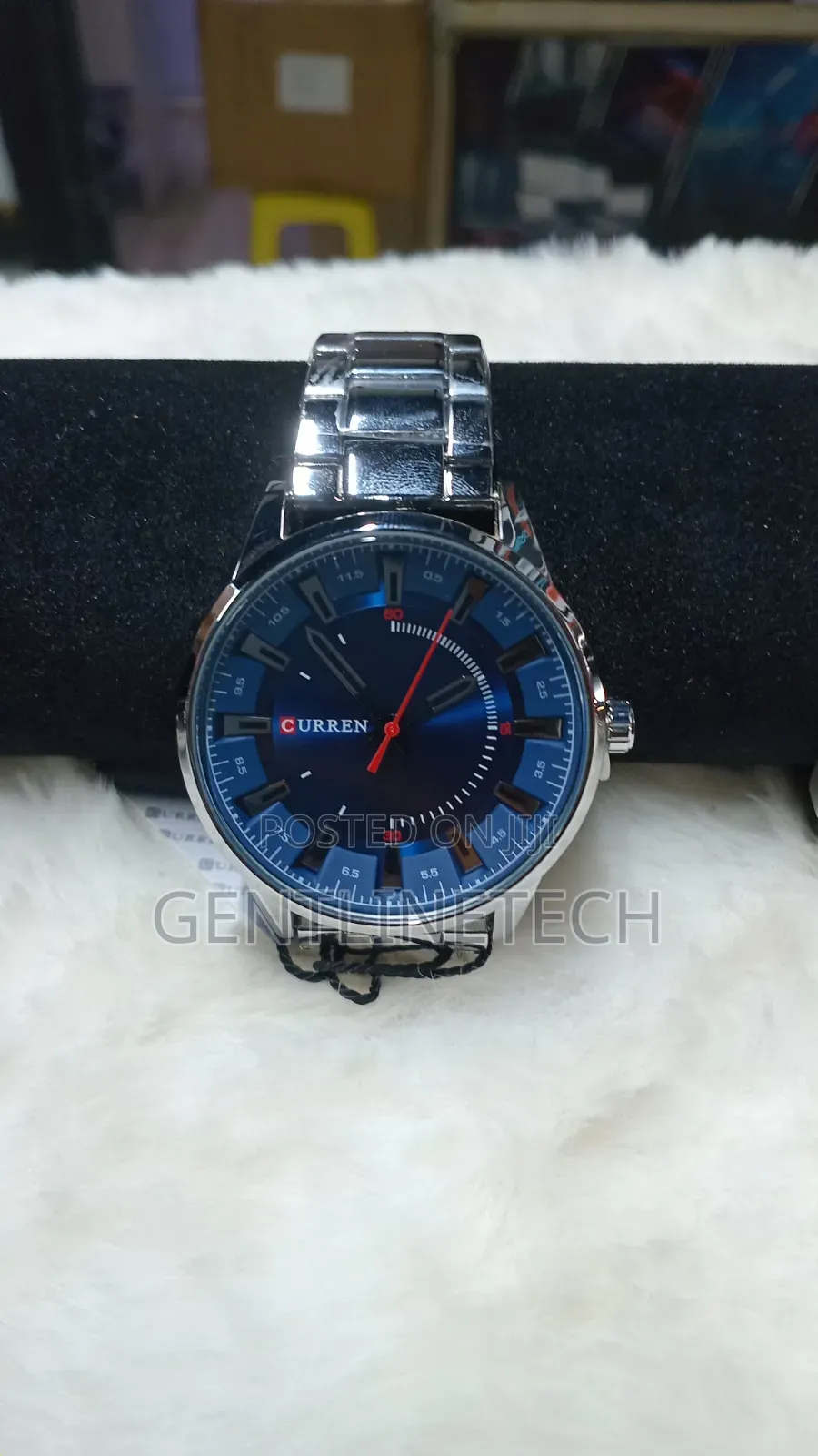 Curren Quartz Silver and Blue Watch