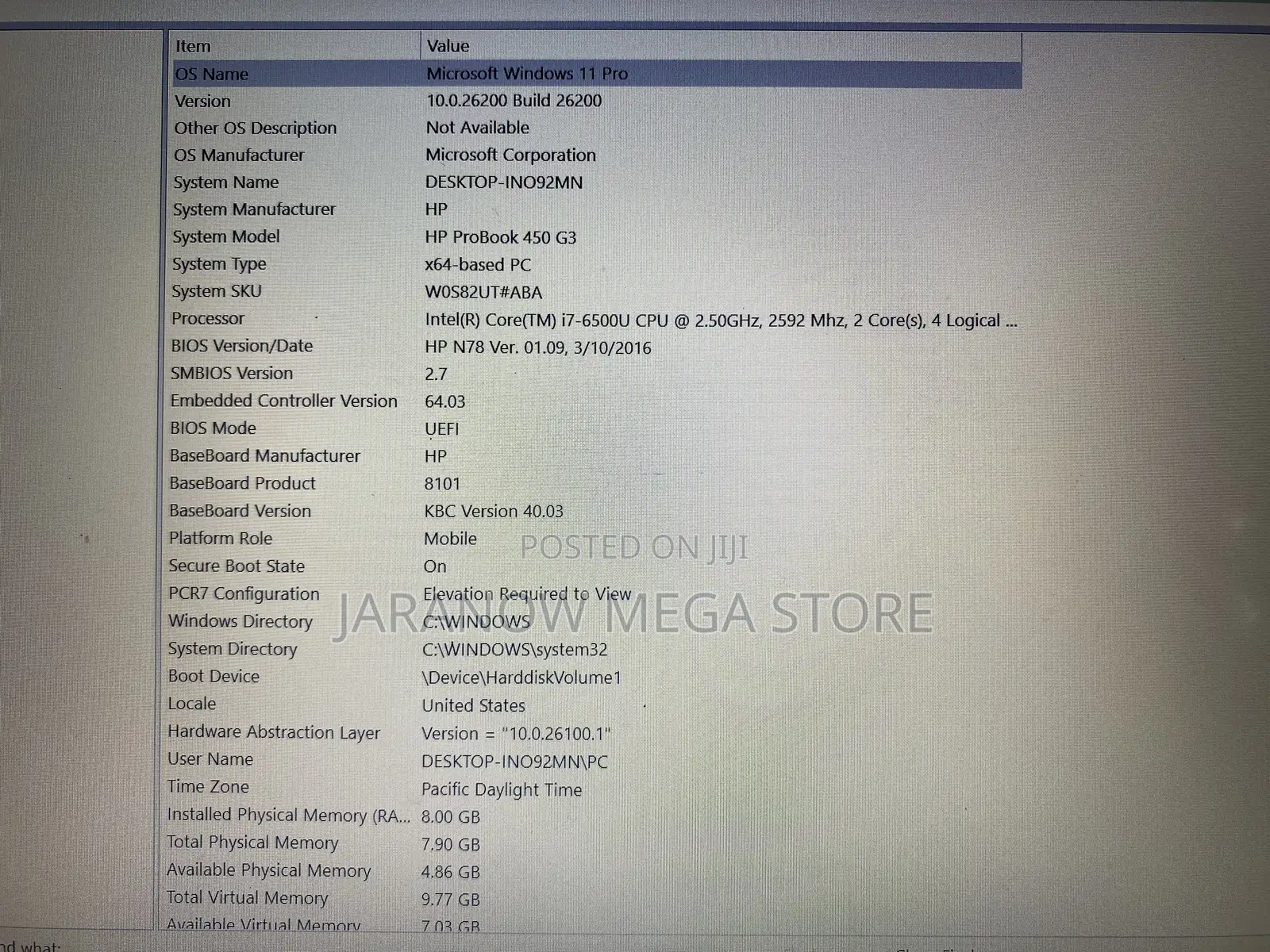 Laptop HP ProBook 450 G3 8GB Intel Core i7 SSD 256GB