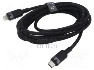 LALBH Vention USB 2.0; Apple Lightning Plug,USB C Plug; Nickel Plated