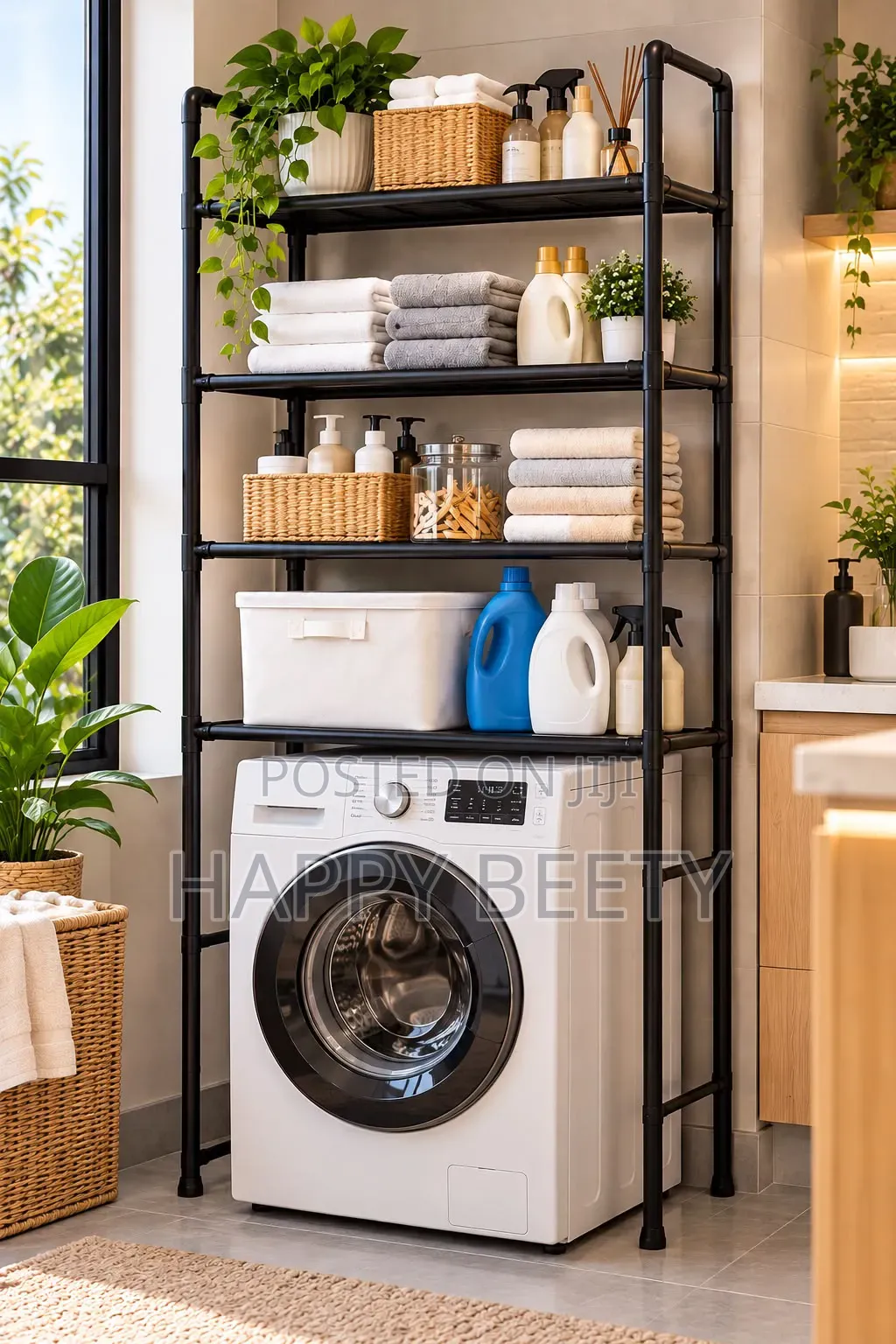 Floor-Standing Clothes Rack Keep Laundry Area Neat and Organized