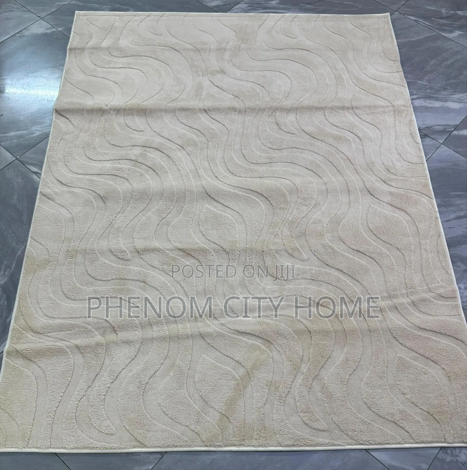 Beige/Cream Rubber Bottom Carpets