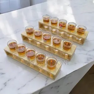 Single-Row Bamboo Shot Server Caddy