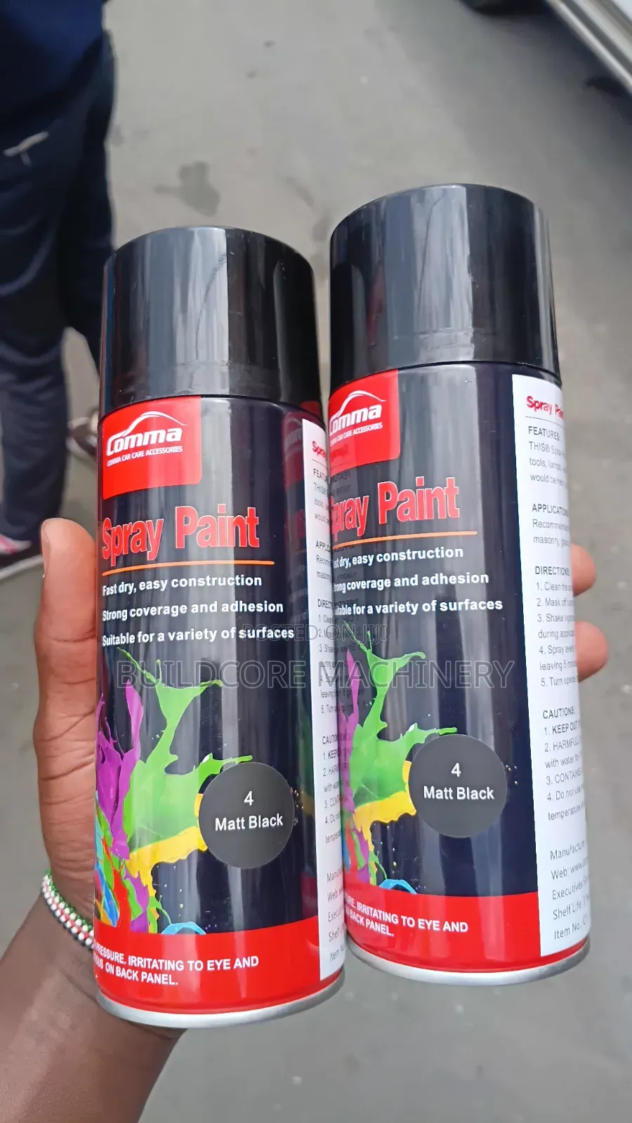 4matt Black Easy Dry Aerosol 400ml Spray Paint