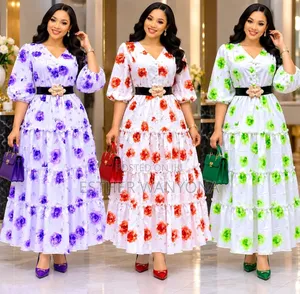 Women's Elegant Floral Print Maxi Dress