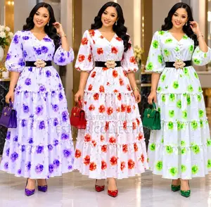 Women's Elegant Floral Print Maxi Dress