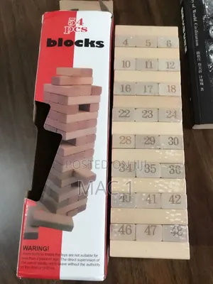 54 Pieces Jenga Block Wooden for Kids