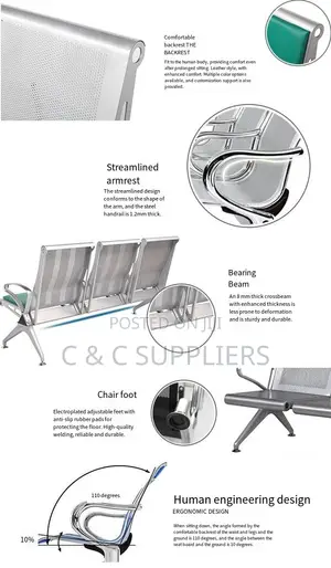 Breathable Steel Waiting Bench-3-Link