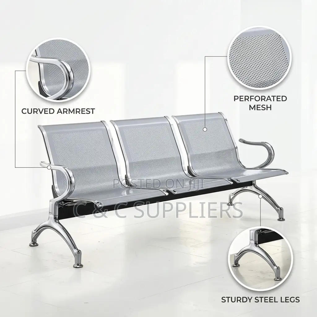 Breathable Steel Waiting Bench-3-Link