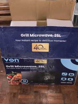 VON VAMG-25DGK Grill Microwave, 25LBlack 900W Microwave + 1000W Grill