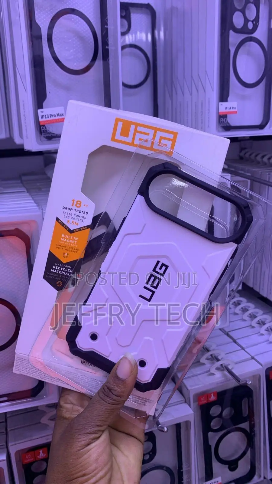 White Urban Armor Gear (UAG)MagSafe Case a Rugged Armor Shell