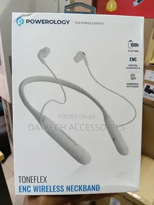 Powerology Toneflex ENC Wireless Neckband Bluetooth Neckband Earphone.
