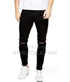 Black Knee Cut Jeans