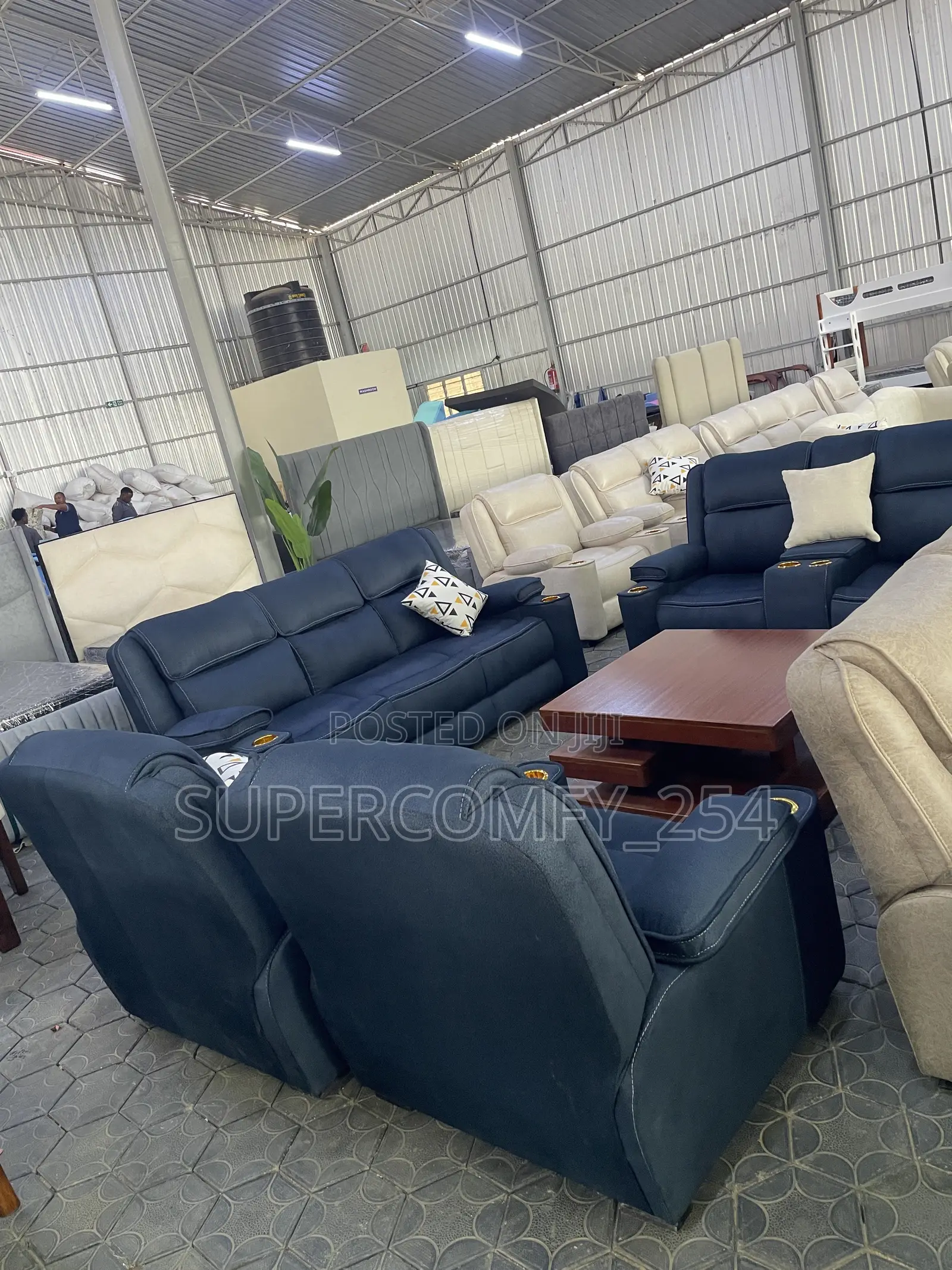 A Seven Seater Comfy Semi Recliner & Coffee Table