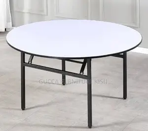 Circular Foldable Table With Metallic Stands