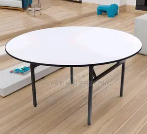 Circular Foldable Table With Metallic Stands