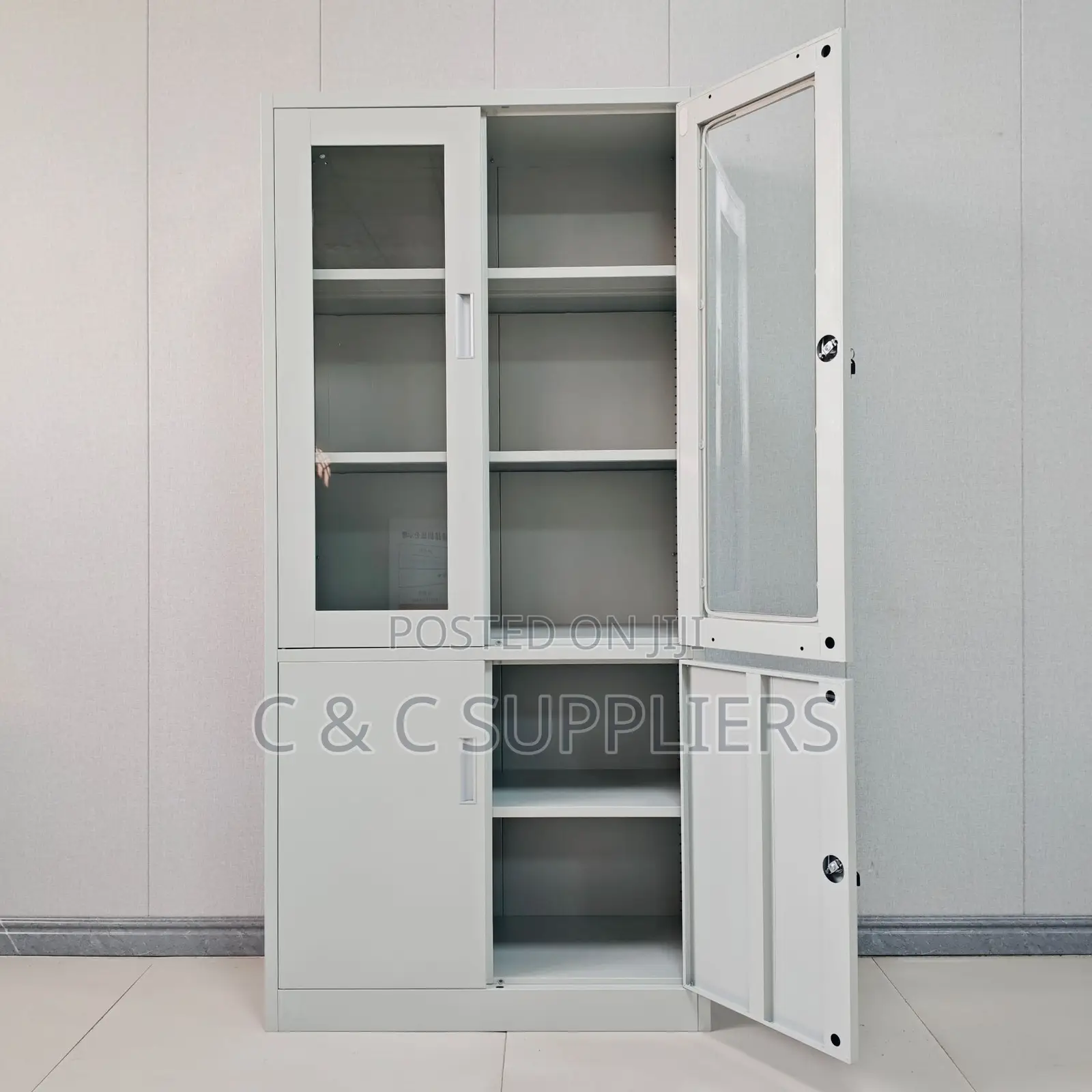 2-Door Display & Storage Cabinet Unit.