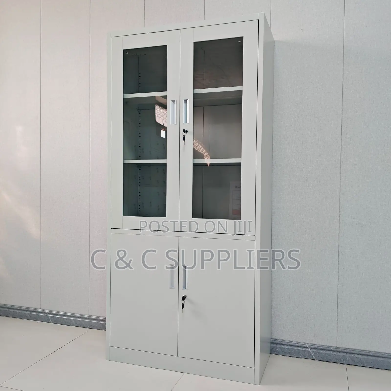 2-Door Display & Storage Cabinet Unit.