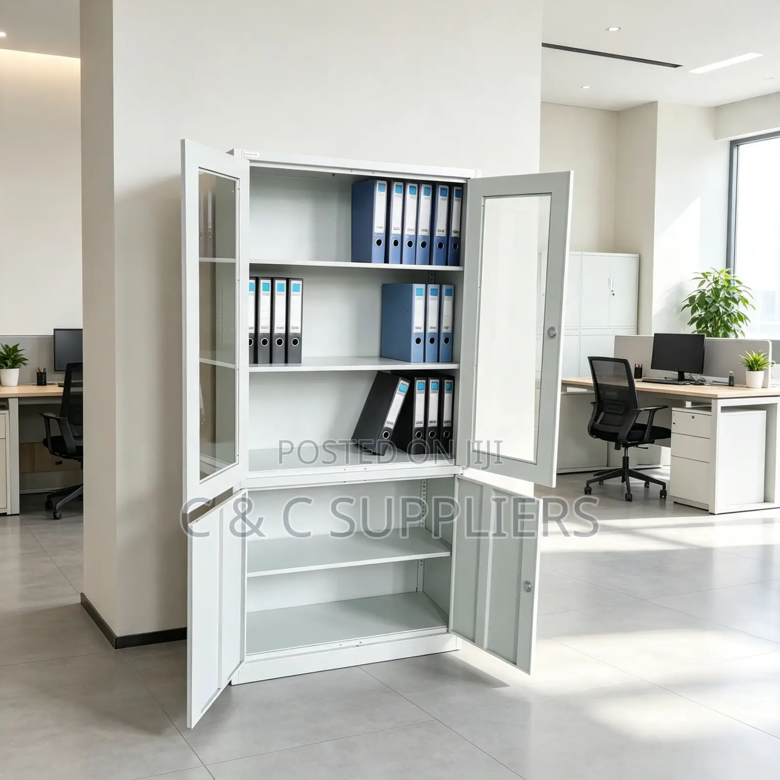 2-Door Display & Storage Cabinet Unit.