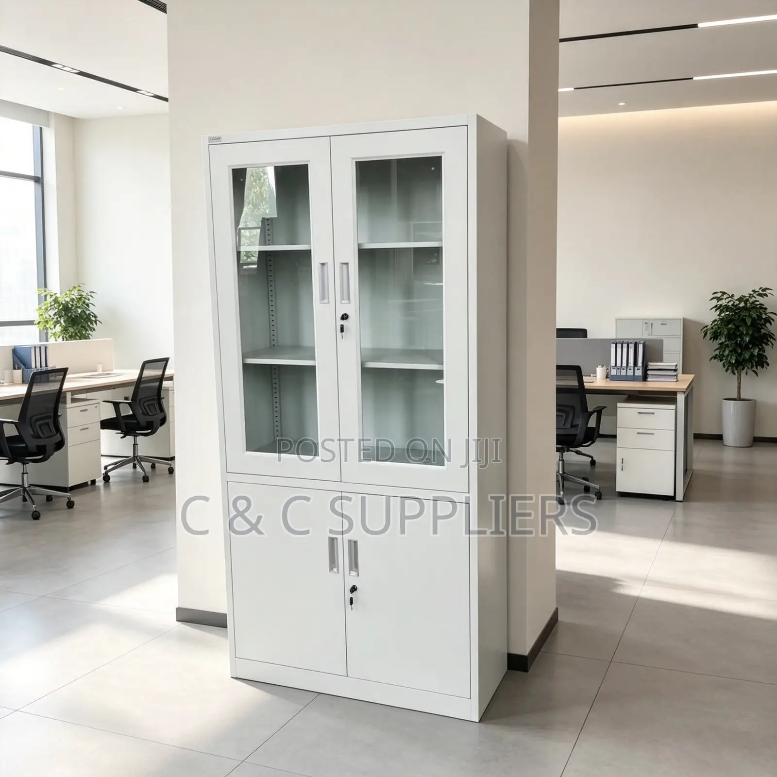 2-Door Display & Storage Cabinet Unit.