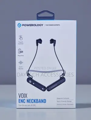 Powerology Voix ENC Bluetooth Neckband Headphones - Black
