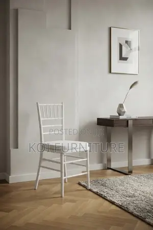 Home Chairs; White High Back Stackable Wedding Cushioned Chairs
