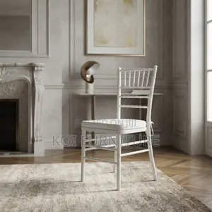 Home Chairs; White High Back Stackable Wedding Cushioned Chairs