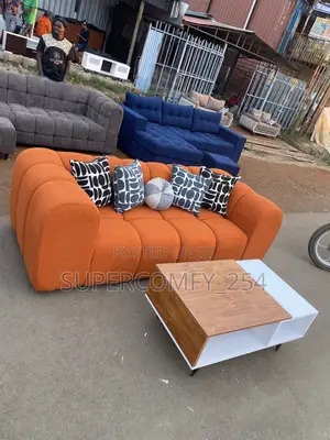 A Bubbly Orange Three Seater Bubble Seat & Mini Table