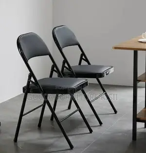 Black Foldable Ergonomic Leather Conference Chair
