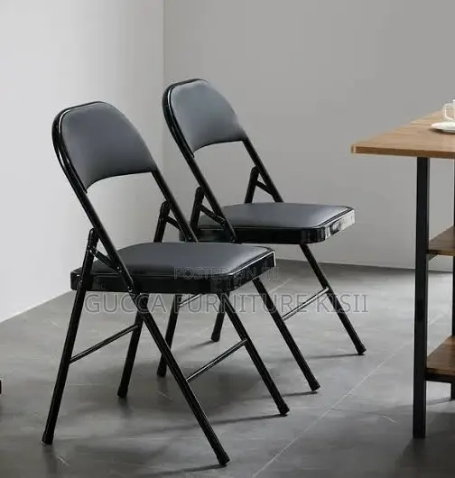 Black Foldable Ergonomic Leather Conference Chair