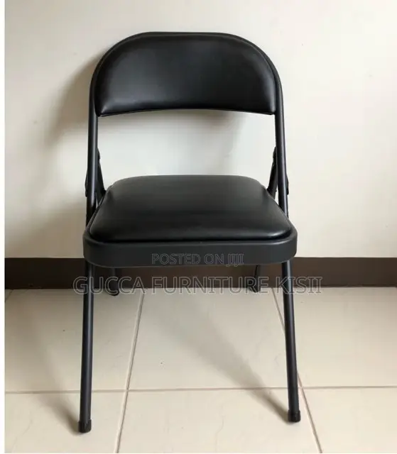 Black Foldable Ergonomic Leather Conference Chair