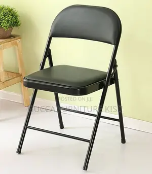 Black Foldable Ergonomic Leather Conference Chair
