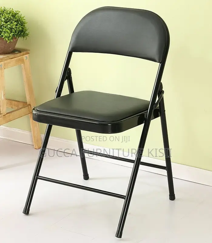 Black Foldable Ergonomic Leather Conference Chair