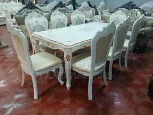 Luxury 8-Seater Royal Dining Table Set – White & Gold