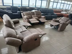 Brown Premium Six-Seater Recliner Sofa Set .