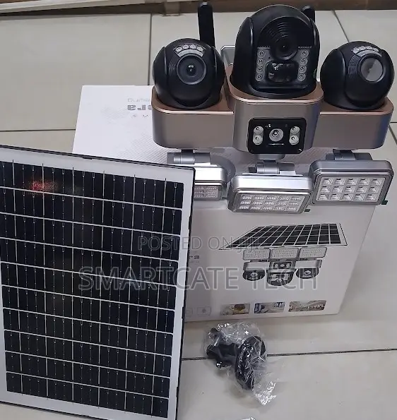 VTS 30 Triple Lens WiFi Security Camera Solar Powered With Floodlights