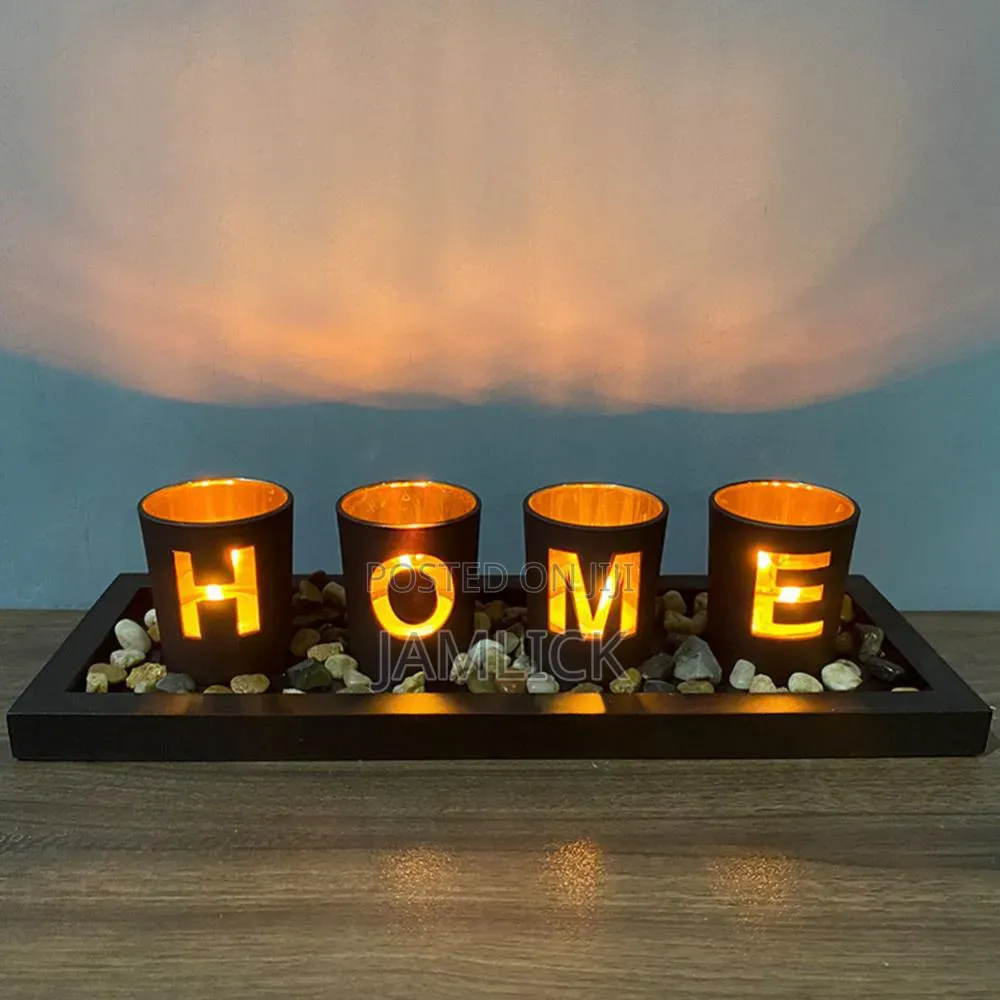 Home-Branded 4pc Glass Candle Holder Set - Pm