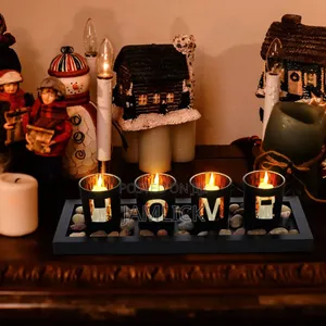 Home-Branded 4pc Glass Candle Holder Set - Pm